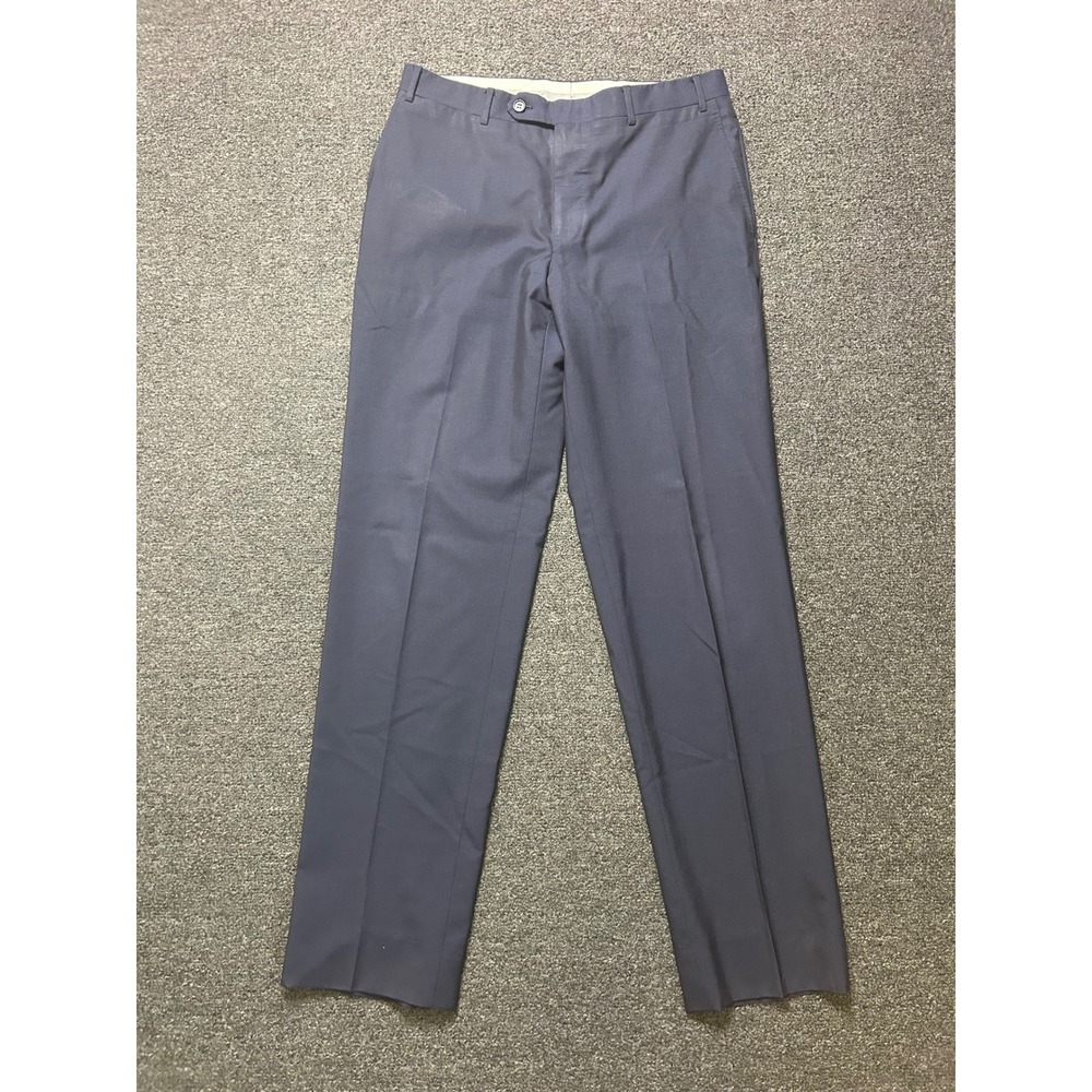 Canali Dress Pants Navy Blue Womens 7R Wool Flat Front 31x31 Corp Core Business